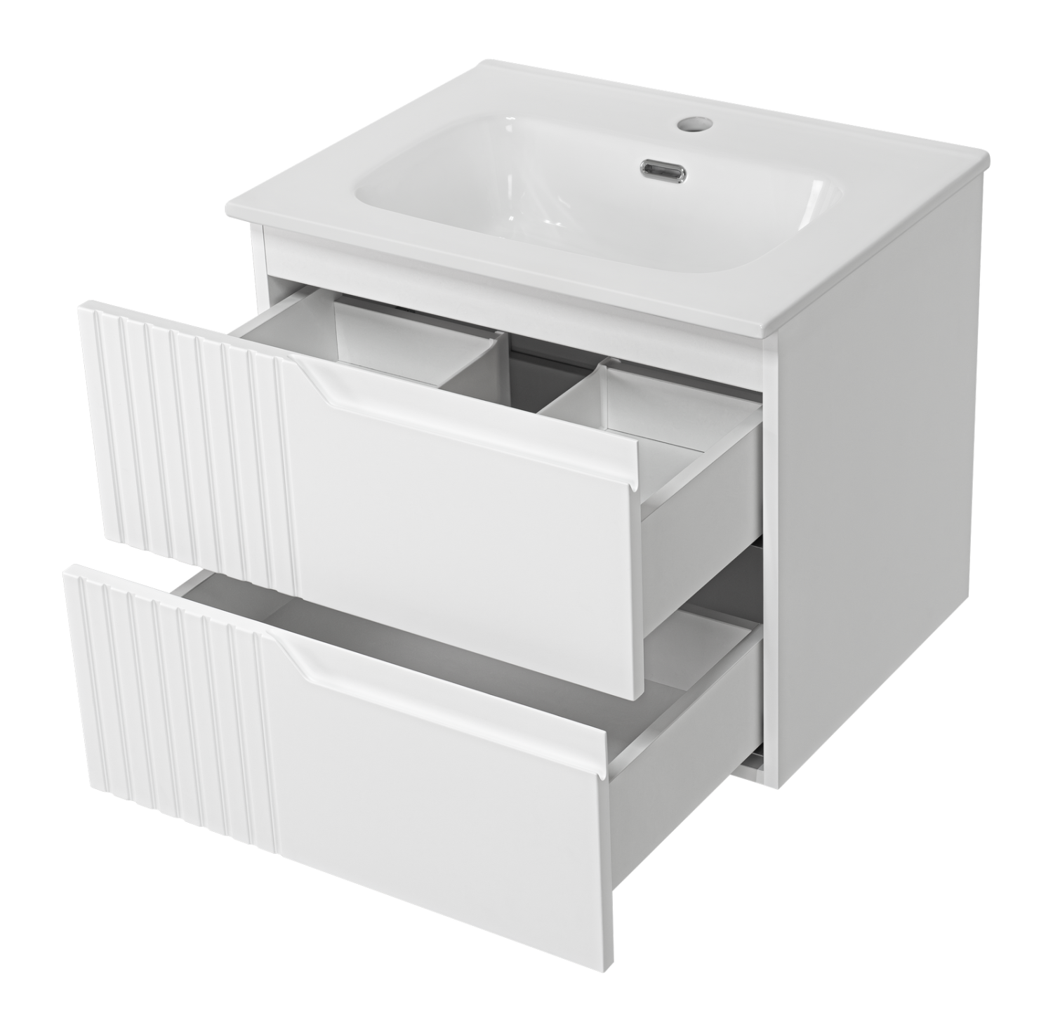 Тумба с раковиной Brevita Tivolli 60 подвесная (белая)