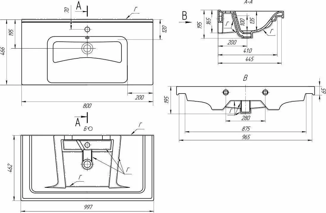 Тумба напольная ASB Woodline Федерика 100 с раковиной Гармония 100, тирамису софт от магазина Vanna-Vanna.ru!
