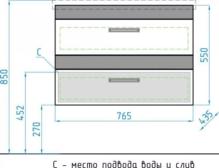 Тумба с раковиной Style Line Сакура 80 Люкс Plus подвесная, белая, венге