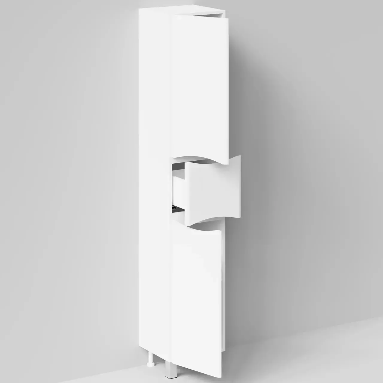 Пенал Vod-ok Адель 35 L/R, 2 двери, 1 ящик, напольный, белый + 13 цветов