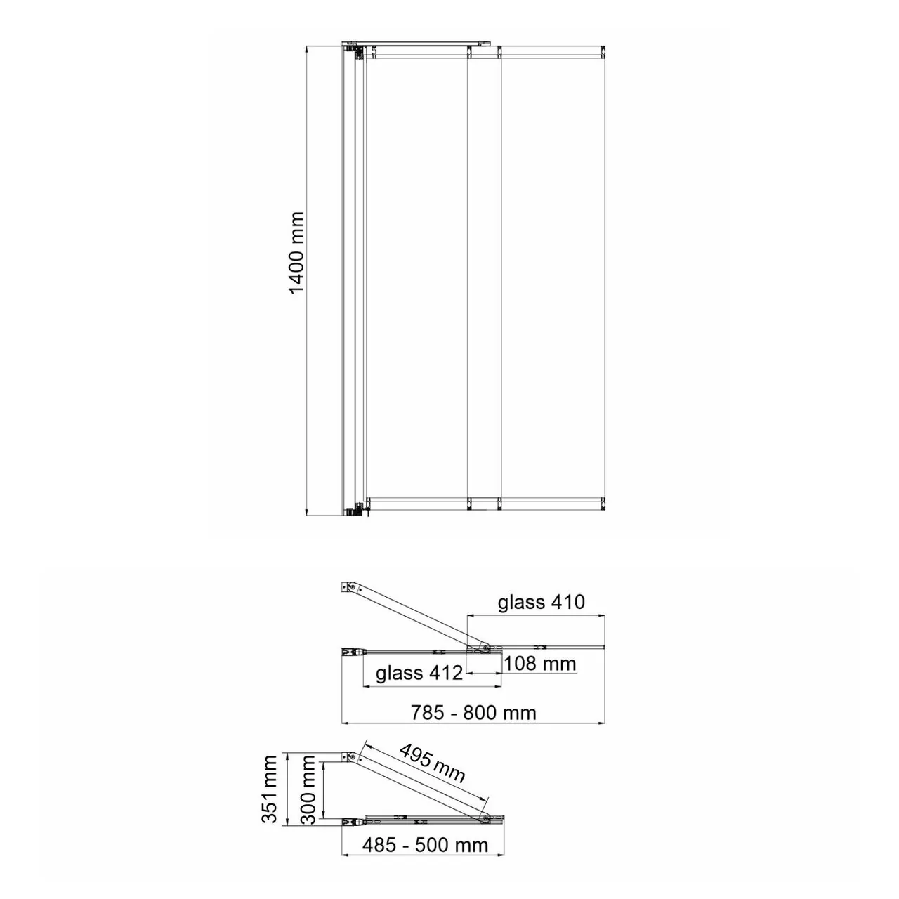 Стеклянная шторка WasserKraft Dill 61S02-80 WasserSchutz Fixed профиль черный Стеклянная шторка WasserKraft Dill 61S02-80 WasserSchutz Fixed профиль черный