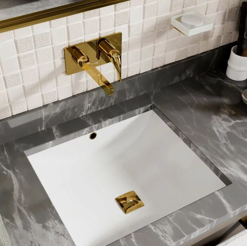 Смеситель для раковины WasserKraft Sauer 7130 глянцевое золото