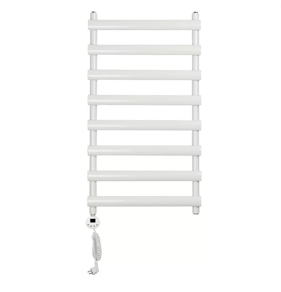 Полотенцесушитель электрический Domoterm Альфа П8 500х992 EL левый, белый матовый