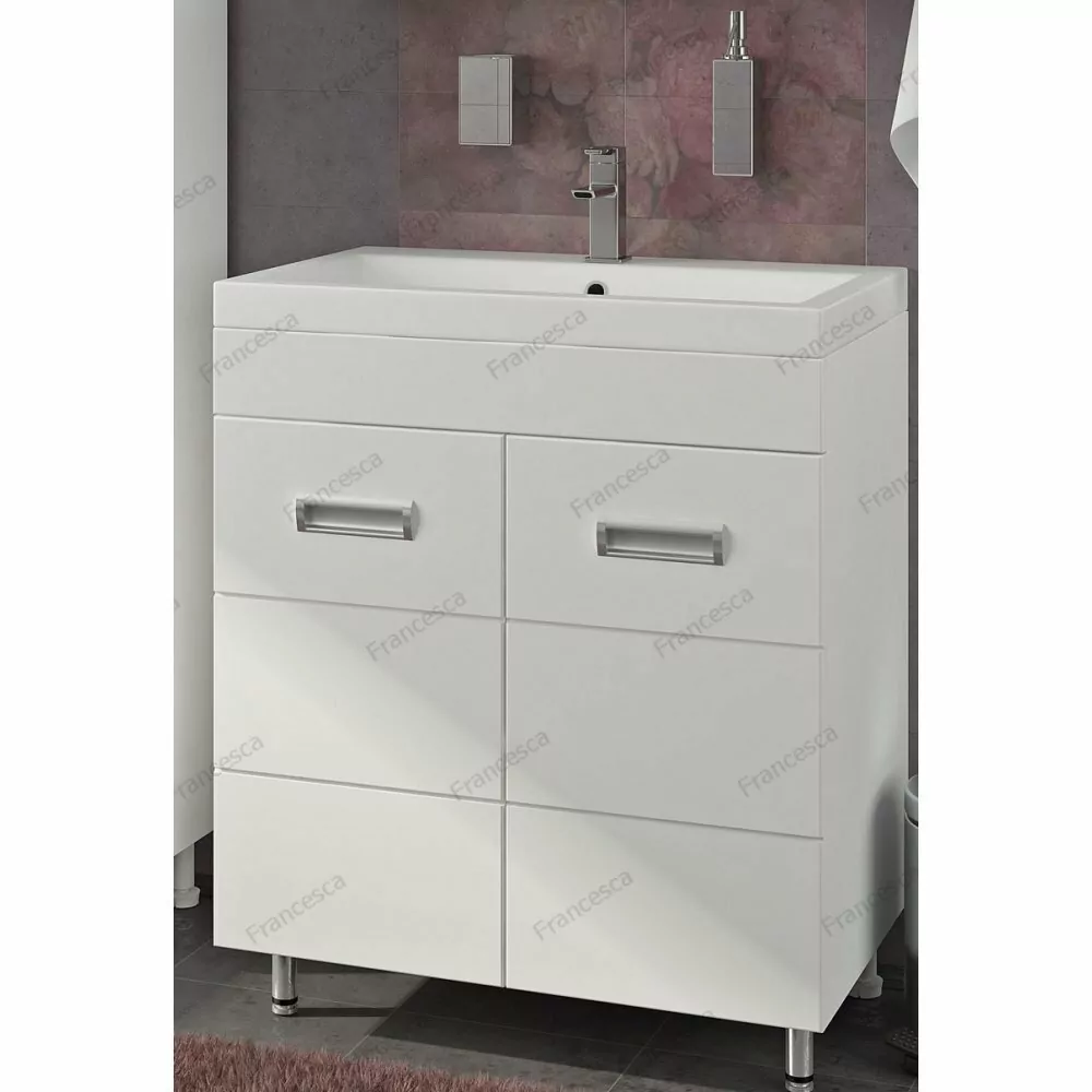 Мебель для ванной Francesca Кубо 70 комплект, напольный, белый