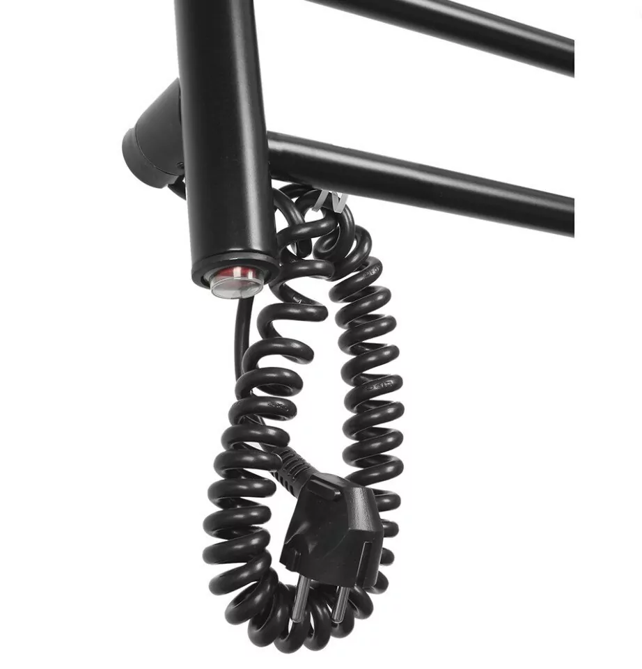 Полотенцесушитель электрический Domoterm Аврора DMT 109-5 50х60 EK L левый, черный матовый