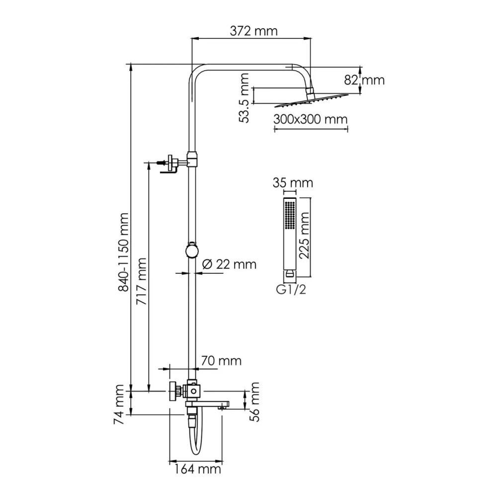 Душевая стойка WasserKraft A199.118.103.087.CH Thermo хром от магазина Vanna-Vanna.ru!