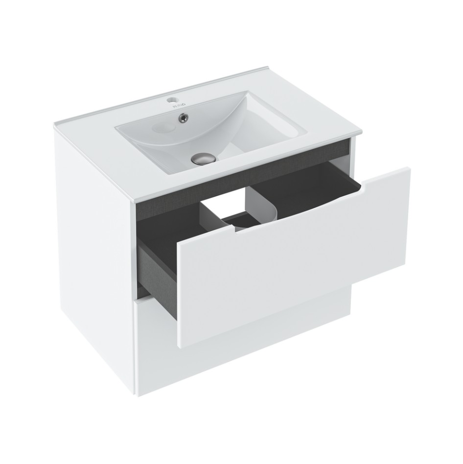 Тумба напольная Runo Лина 60 с раковиной Teffy 60, белый