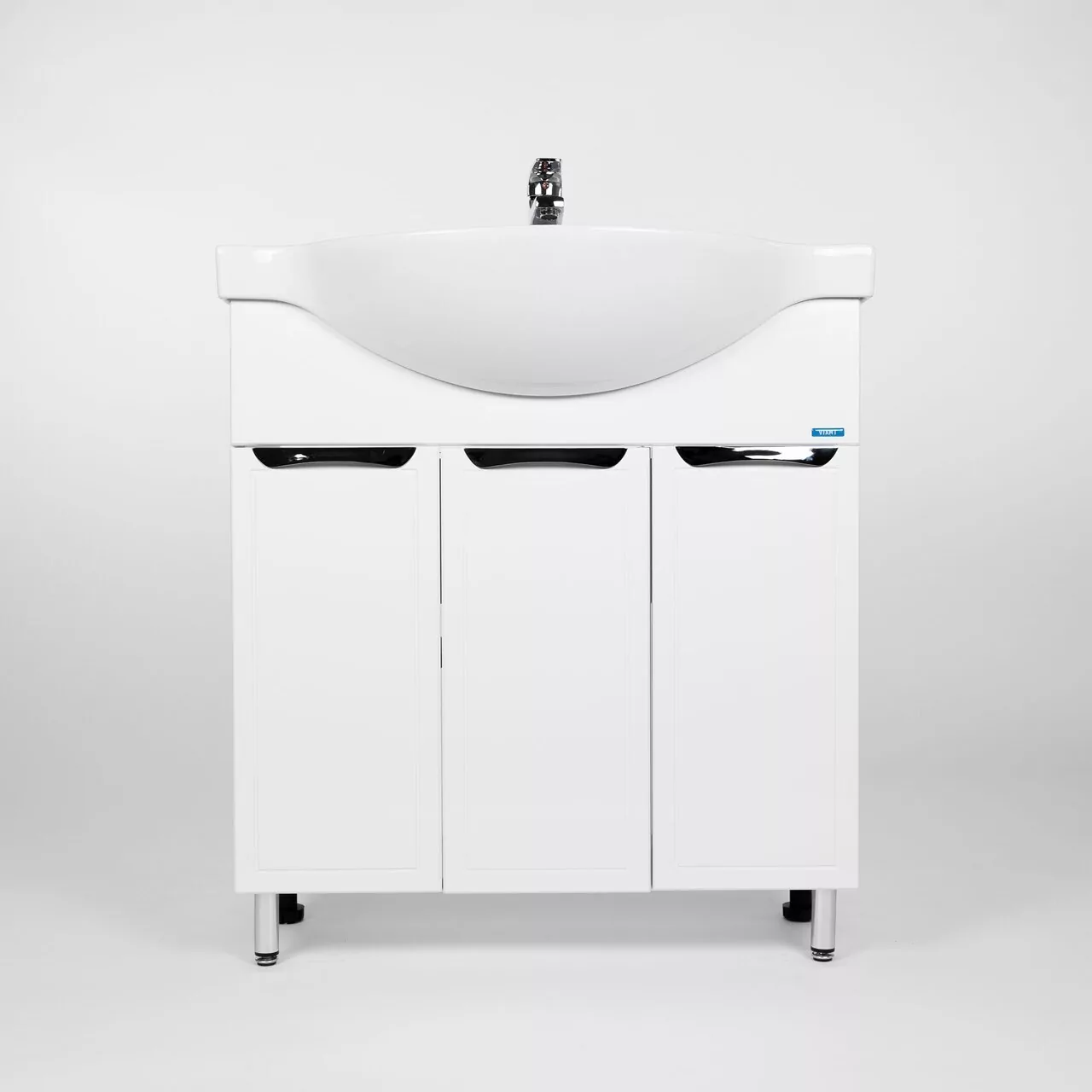 Тумба напольная Viant Лима 80 с раковиной Erica 80, белый