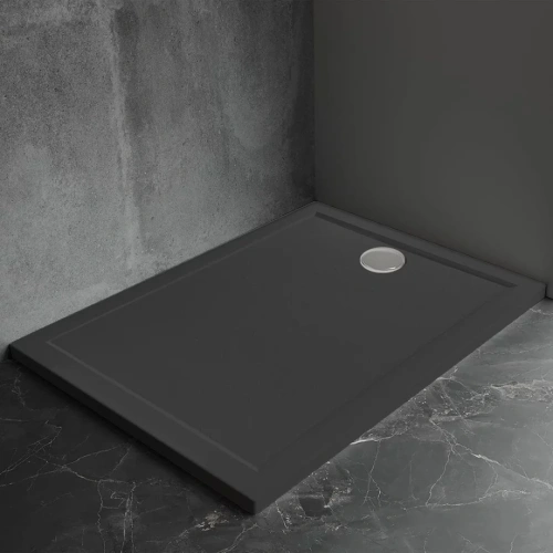 Душевой поддон Veconi Pietra B, 1000x900x30, искусственный камень, черный от магазина Vanna-Vanna.ru!