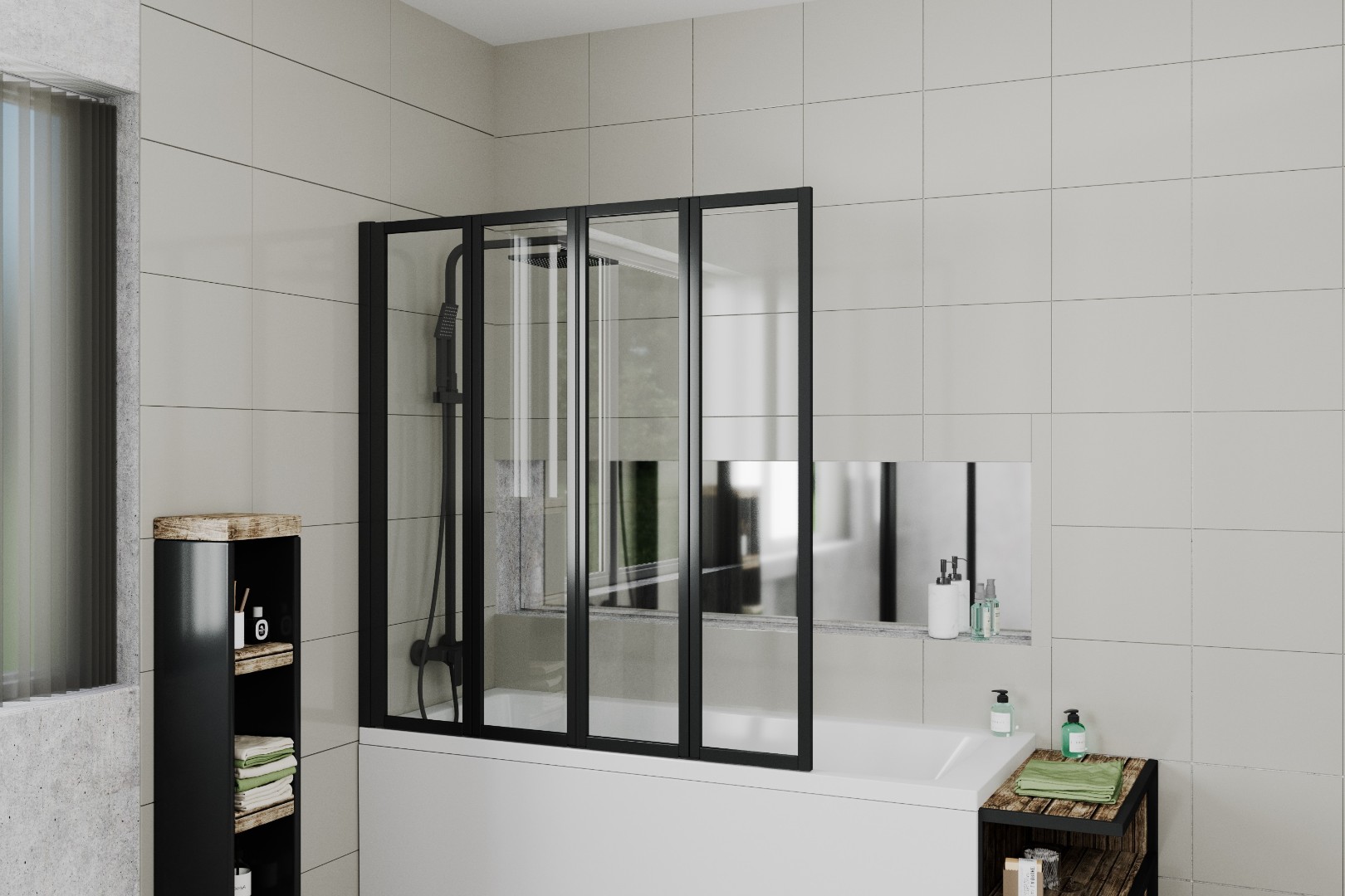 Стеклянная шторка Cerutti Spa BOUNA-B 130х140