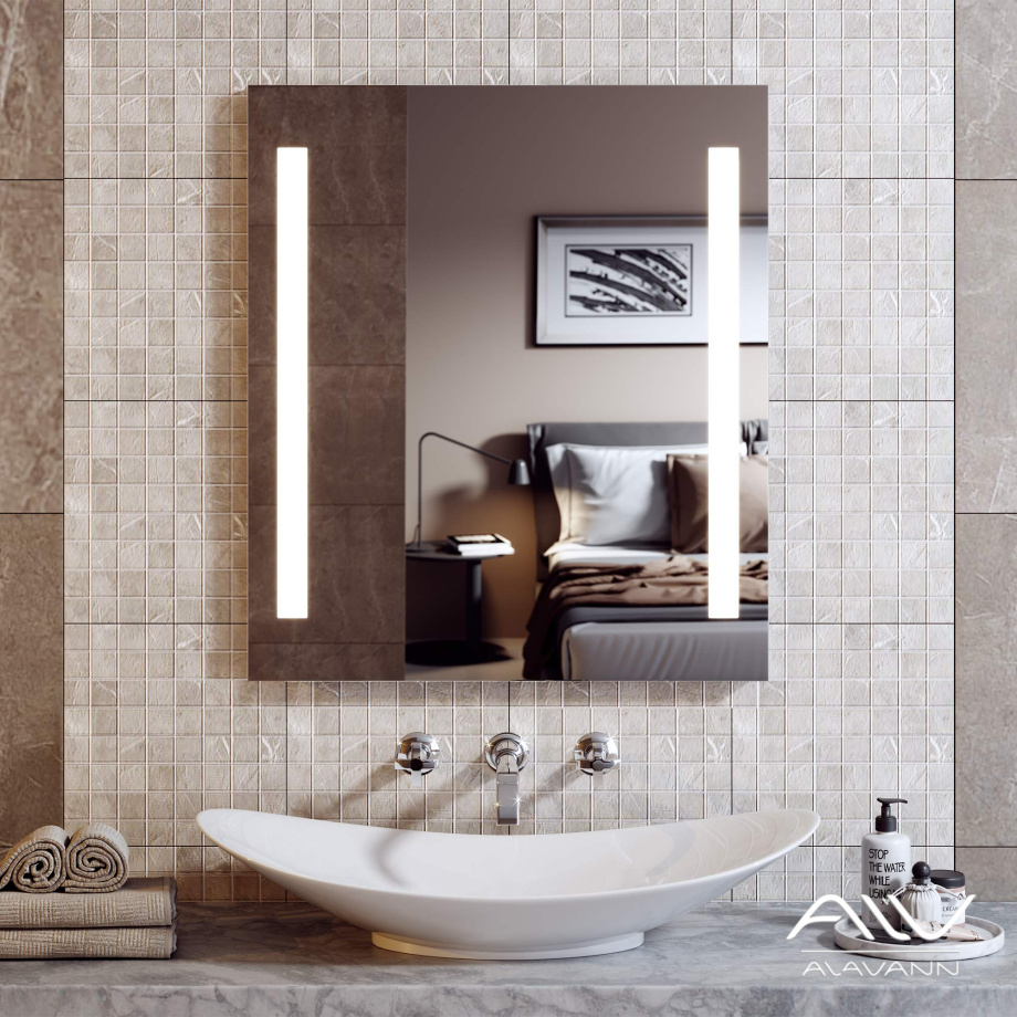 Зеркало Alavann Neve Duo 70 свет, кнопочный выключатель