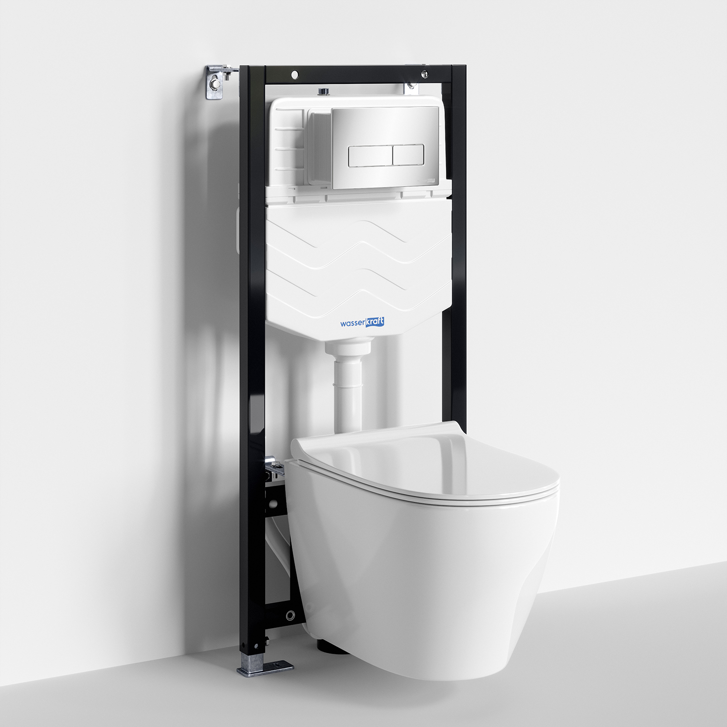 Унитаз подвесной WasserKRAFT 10TLT.010.ME.CH03.H002 с инсталляцией и кнопкой, белый