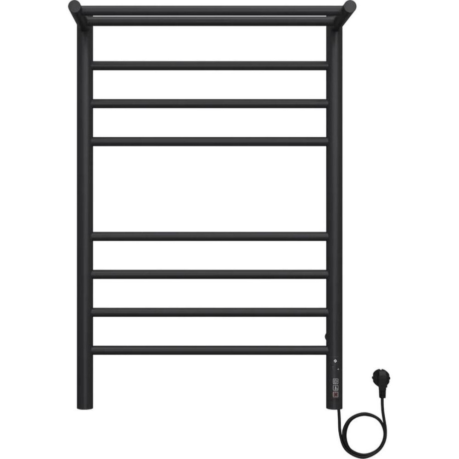 Полотенцесушитель электрический с полкой Terminus Аврора П8 50х80 КС 905, черный матовый