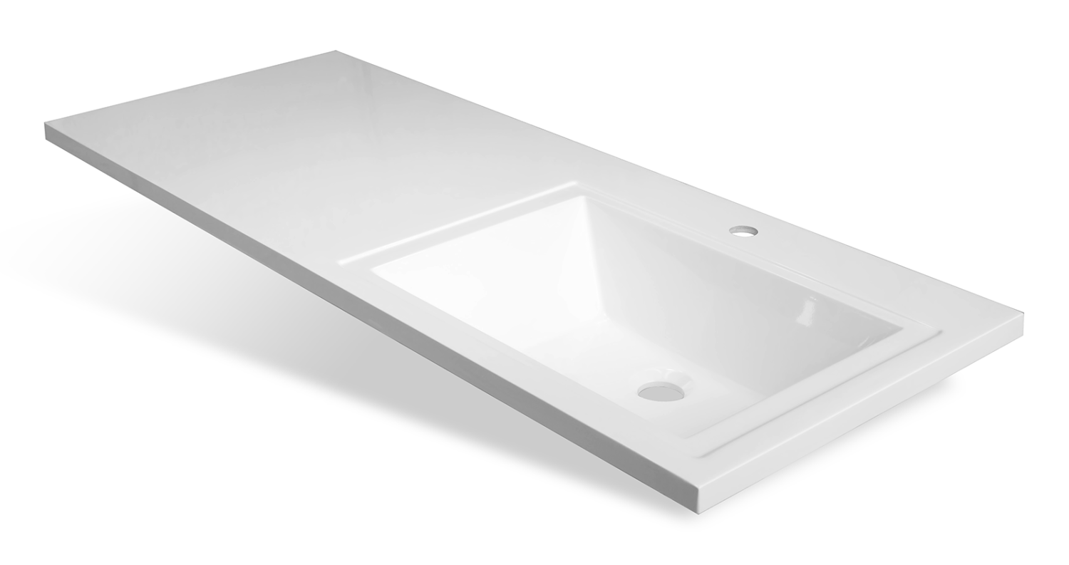 Тумба с раковиной Brevita Grafit 60 под стиральную машину, с раковиной Эстет Даллас 120 R, белый