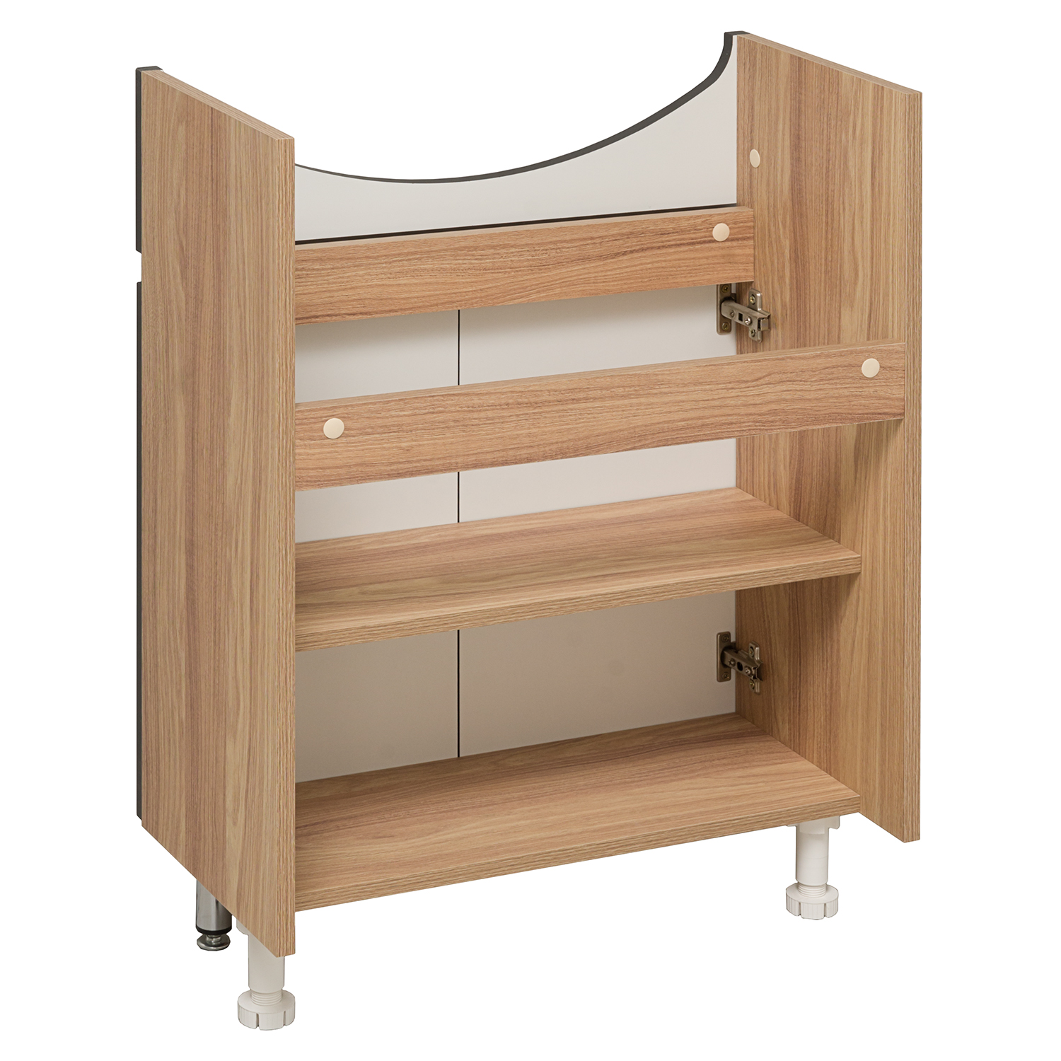 Тумба напольная Runo Лада 60 графит/дуб серый с раковиной Уют 60