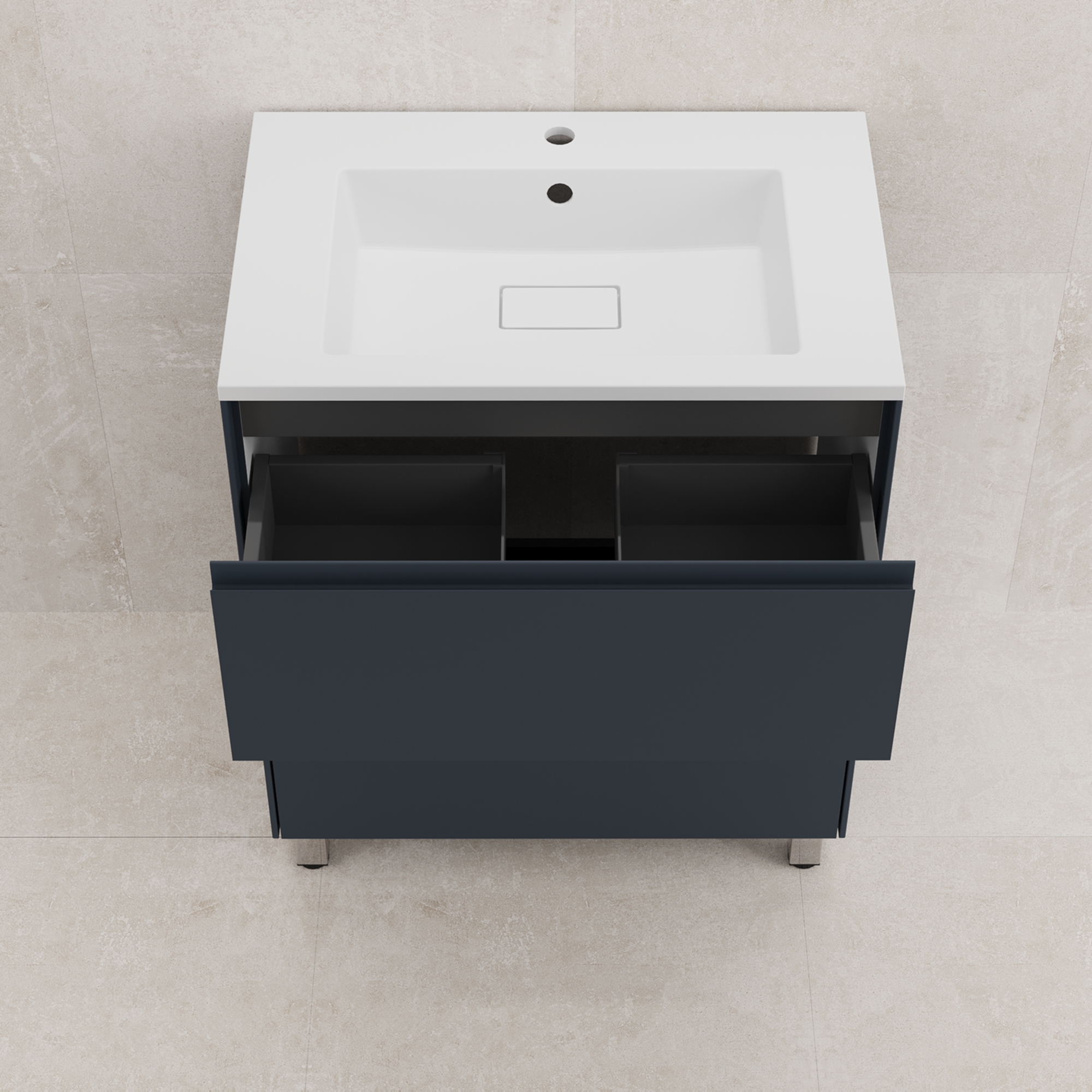 Тумба напольная Style Line Лима 70 с раковиной Line 70, 2 ящика, графит