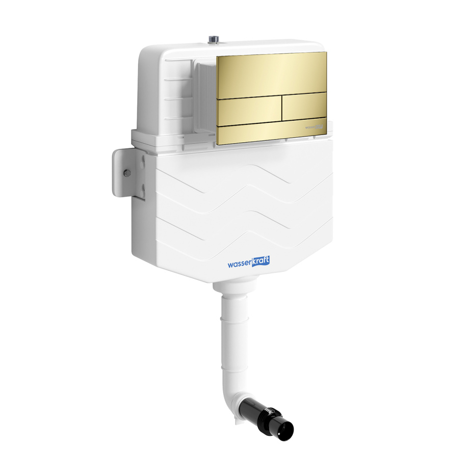 Смывной бачок WasserKraft Aller 10TLT.031.ME.PG04 скрытого монтажа, с кнопкой глянцевое золото