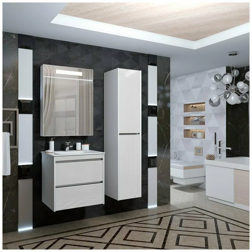 Пенал Opadiris Фреш 35 L/R подвесной, белый