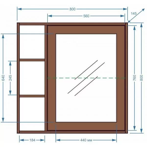 Зеркало-шкаф Stella Polar Монтоне 80 R венге