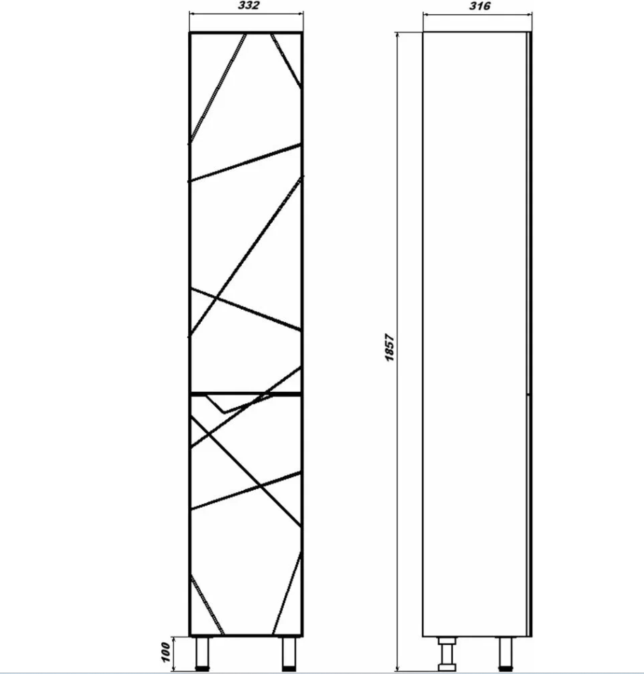 Пенал напольный SanStar Каскад/Линни 35 белый