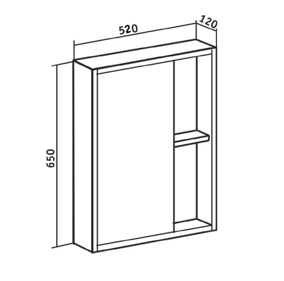 Зеркало-шкаф Runo Эко 52 бирюзовый, универсальный