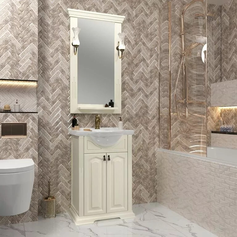 Тумба с раковиной Opadiris Риспекто 55 слоновая кость