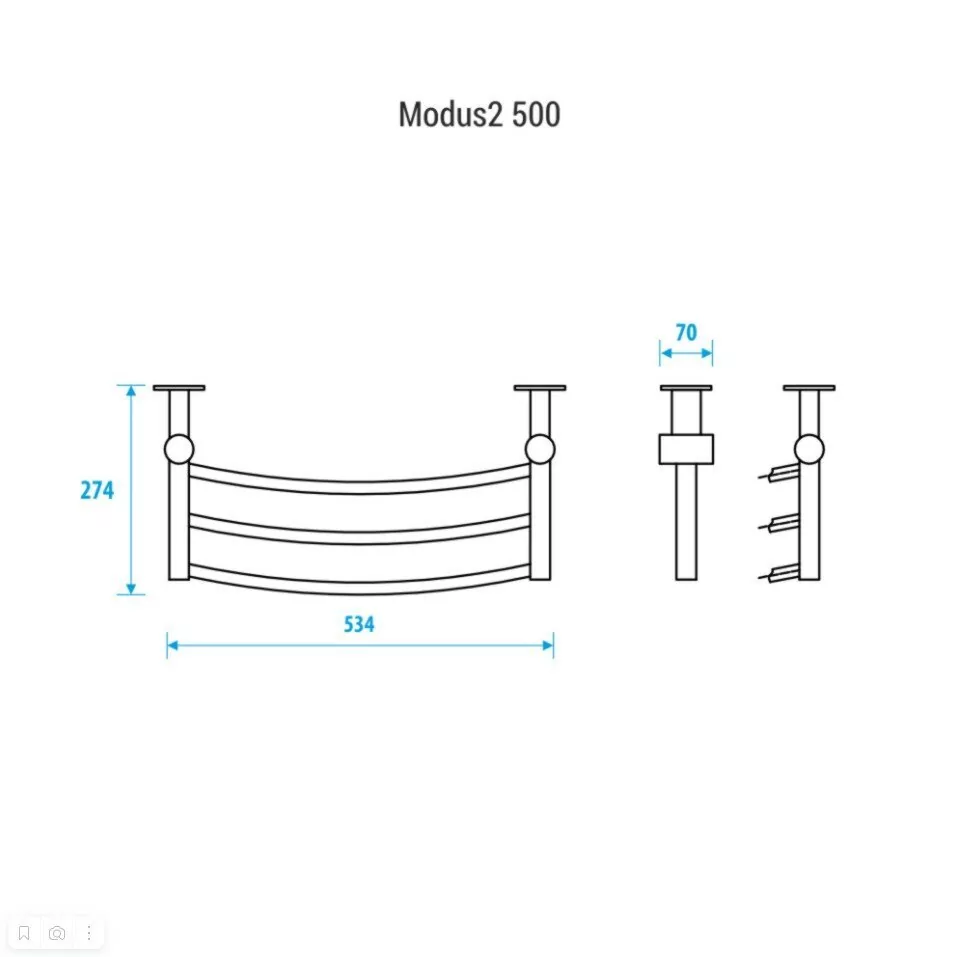 Полка для полотенцесушителя Energy Modus2 500 хром