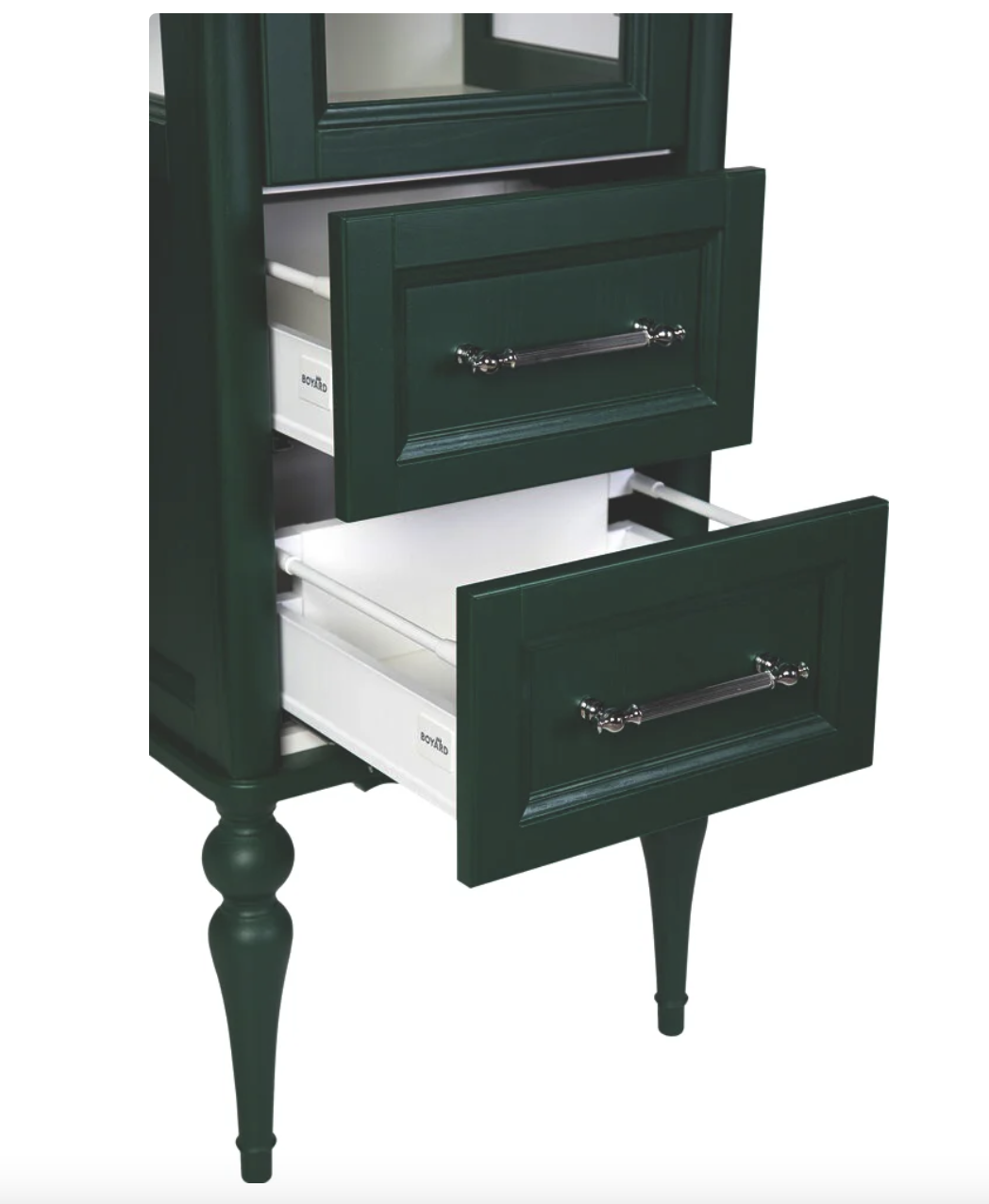 Пенал напольный ValenHouse Эстетика 50 L витрина, зеленый, хром