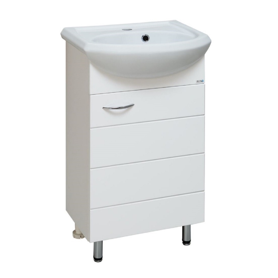 Тумба напольная Runo Кипарис 45 с раковиной Уют 45, белый