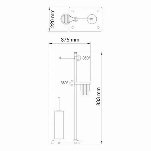 Стойка для туалета WasserKraft K-1264 хром