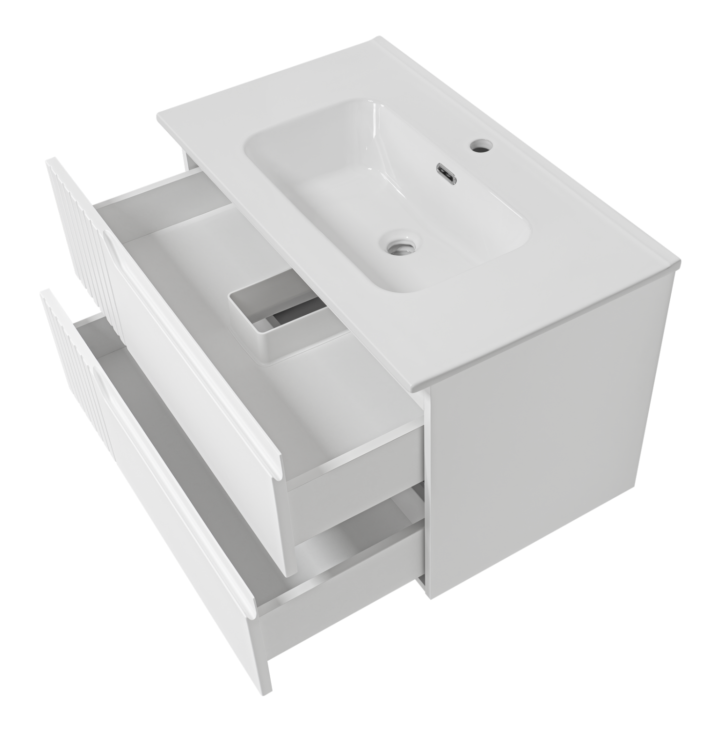 Тумба с раковиной Brevita Tivolli 80 подвесная (белая)