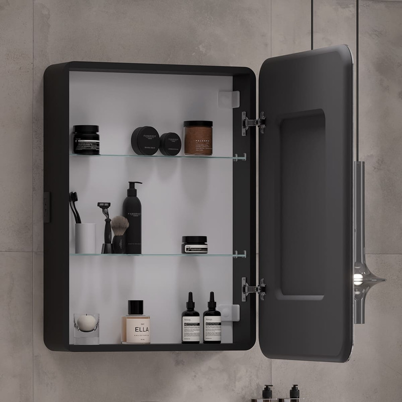 Зеркальный шкаф EQUIL Eltoro LED 60 черный софт, R