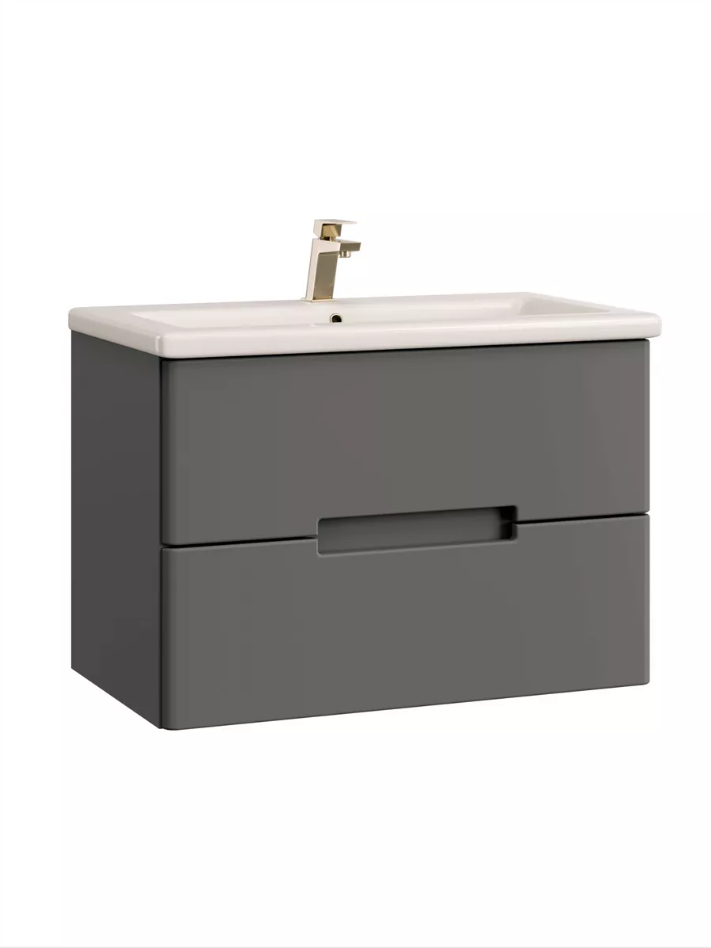 Тумба подвесная SanStar Noche 70 с раковиной Фостер 70 Графит софт