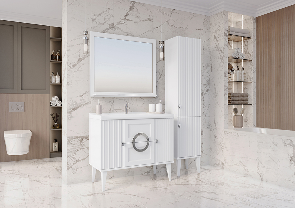 Пенал ASB Woodline Федерика 40 R напольный, белый