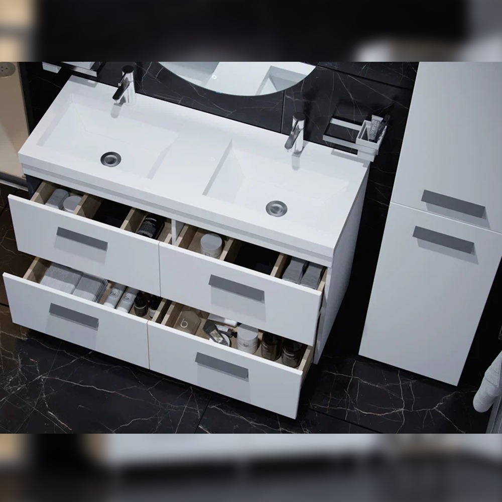 Тумба с раковиной напольная Velvex Orlando tn.ORL.CLA.120.4Y белый матовый, 120 см