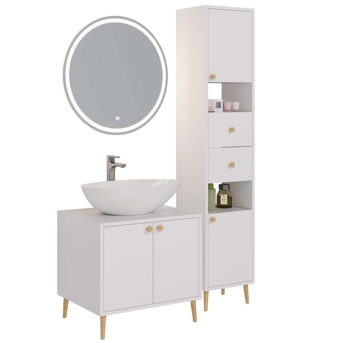 Тумба с раковиной напольная Dreja Luno 60 см, белый