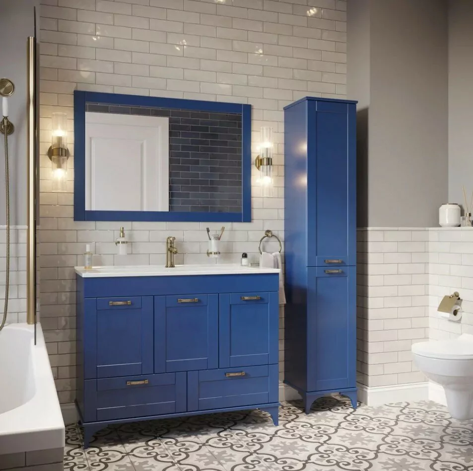 Тумба с раковиной Sanflor Ванесса 105 напольная, индиго