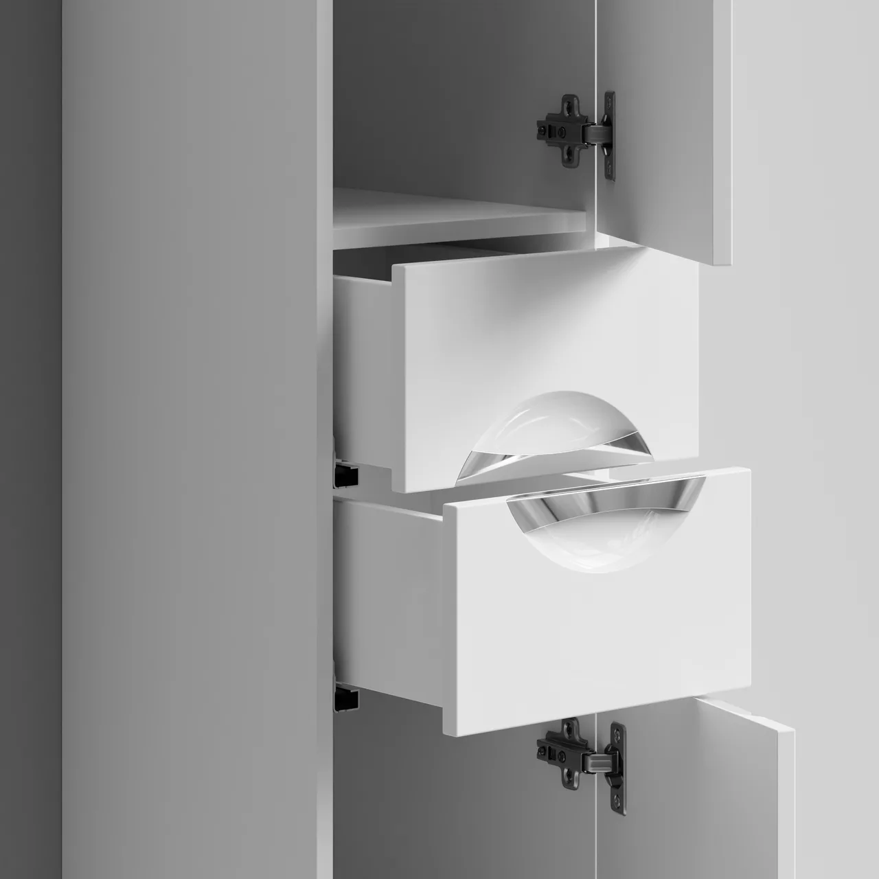 Пенал Vod-ok Лира 30 L/R напольный, с ящиками, белый