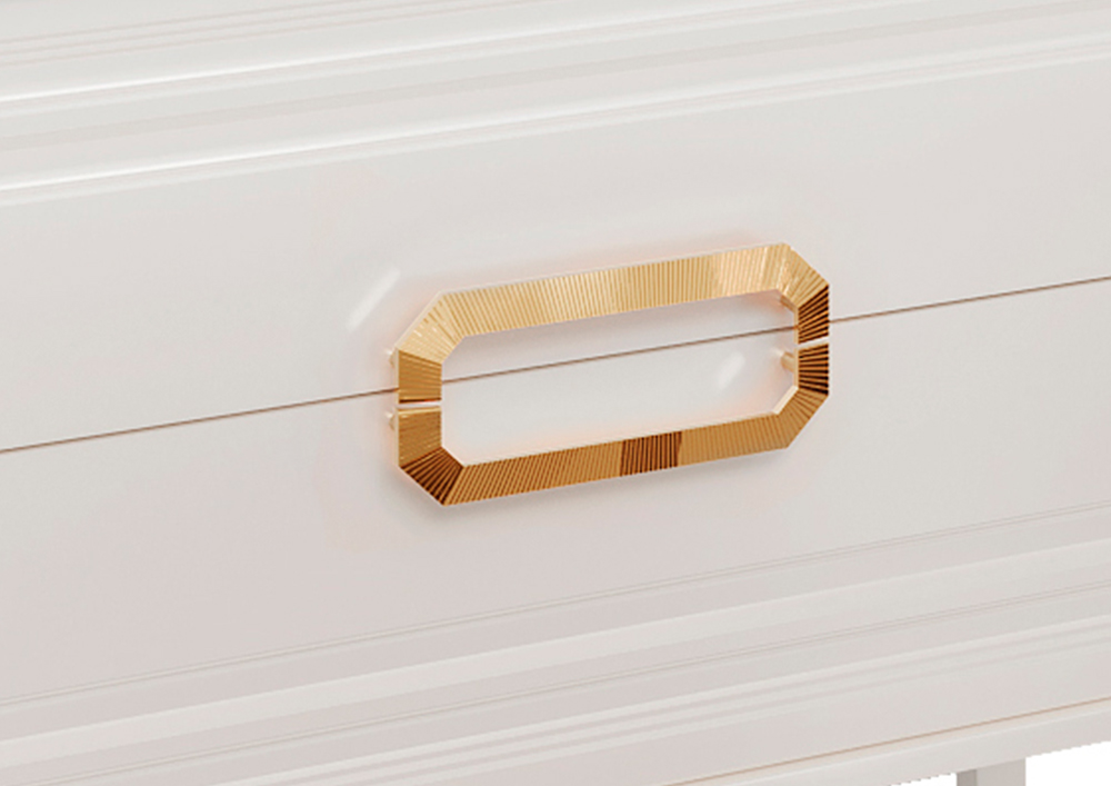 Тумба ASB Woodline Летиция 100 с раковиной Фостер 100, напольная, белый, ручки золото