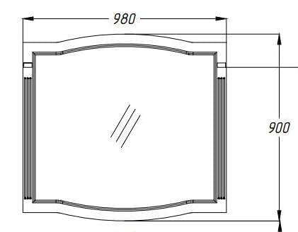 Зеркало Opadiris Лаура 100 белый матовый с бежевой патиной
