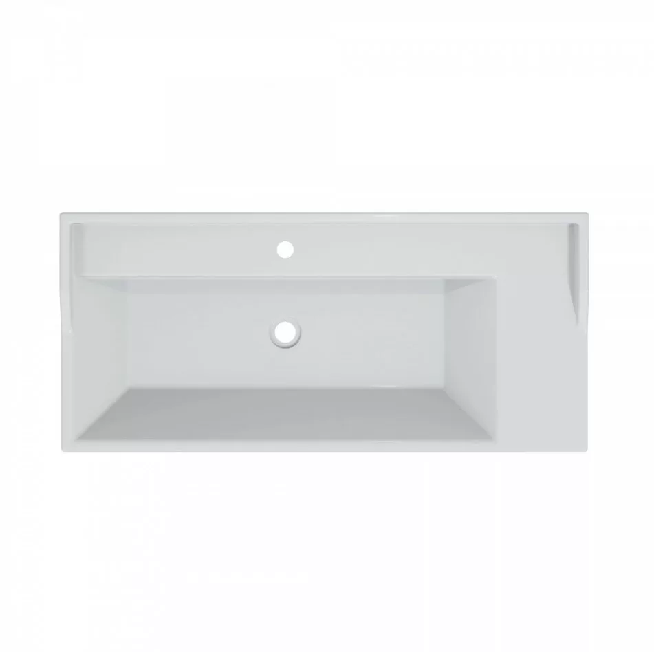 Тумба напольная Санта Марс 100 с раковиной Сириус 100, 3 двери, белая