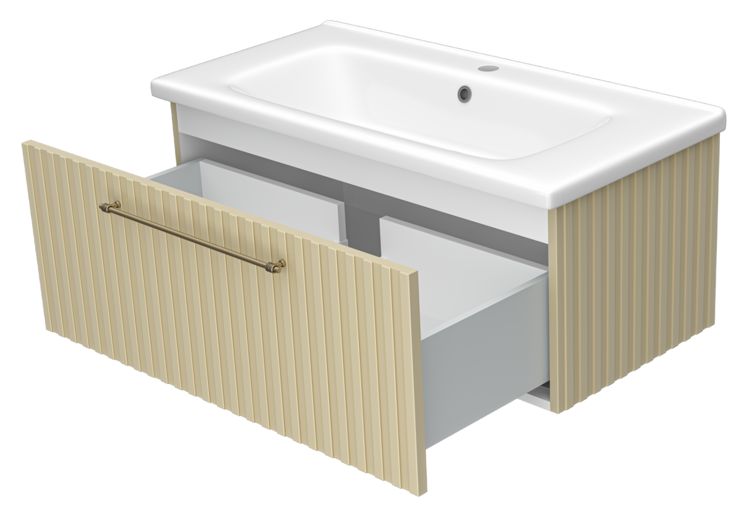 Тумба с раковиной Brevita Alicante 90 подвесная, капучино