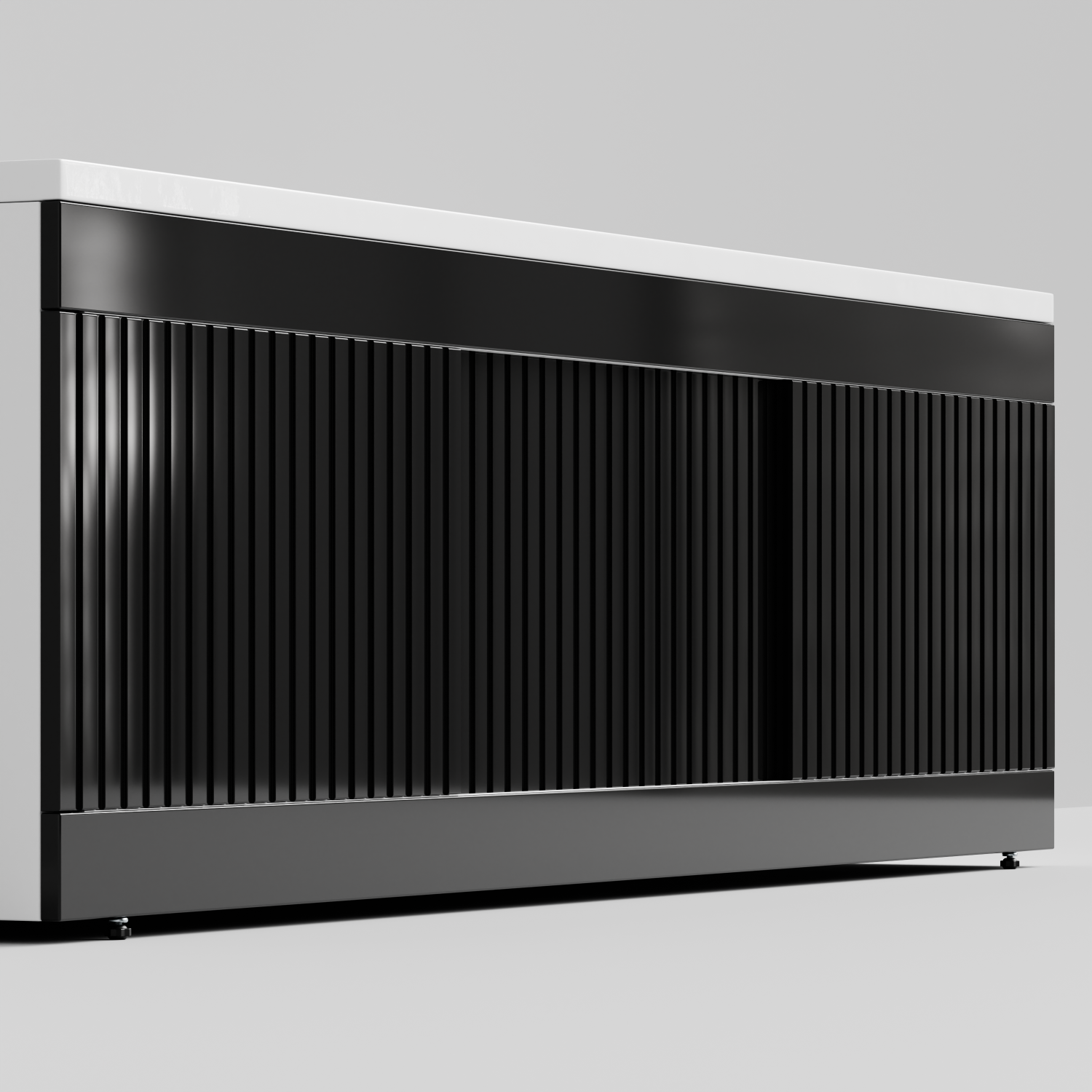 Экран под ванну Vod-ok Тач 180 раздвижной Черный глянец