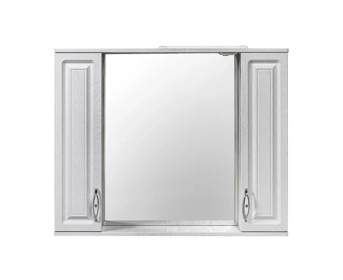 Зеркало со шкафчиком Stella Polar Кармела 100/С R свет, Люкс белое серебро