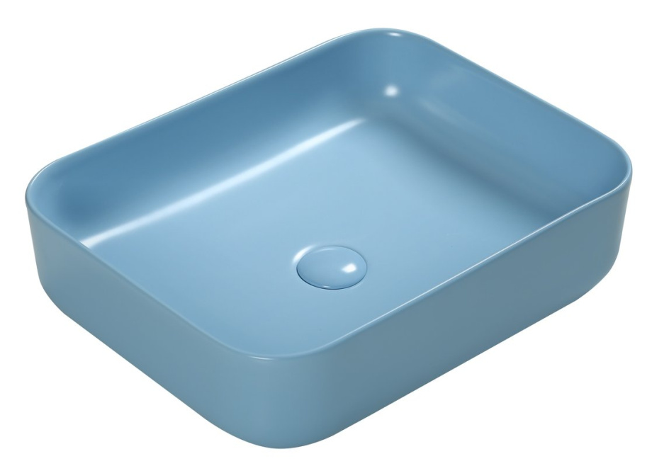 Раковина SantiLine SL-1051BL накладная, голубой матовый