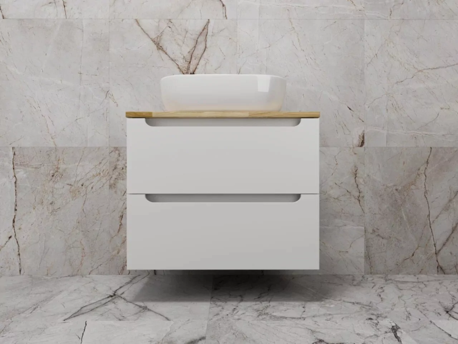 Тумба подвесная Style Line Бали 70 со столешницей, белый софт