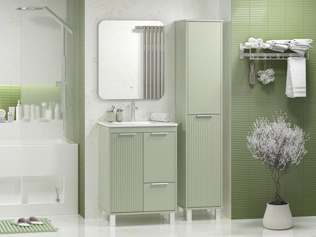 Пенал Brevita Risacca Pistachio 35 напольный/подвесной, R/L, фисташковый матовый