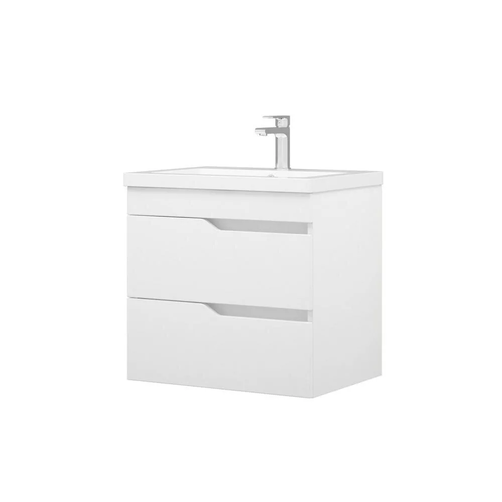 Тумба подвесная Corozo Теона 60 Z2 с раковиной Сомо 60, белый