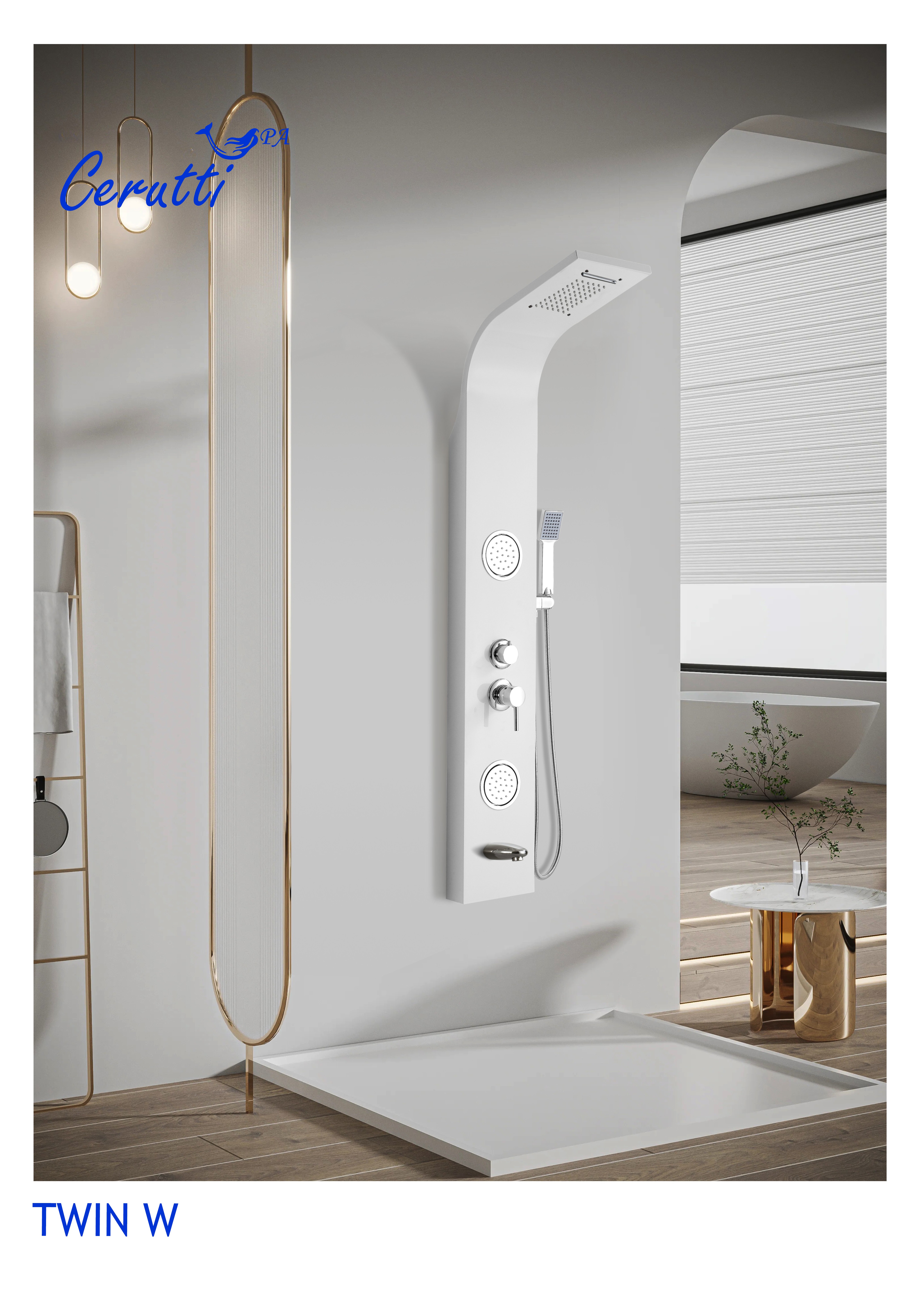 Душевая панель Cerutti Spa TWIN W CT9985 белый