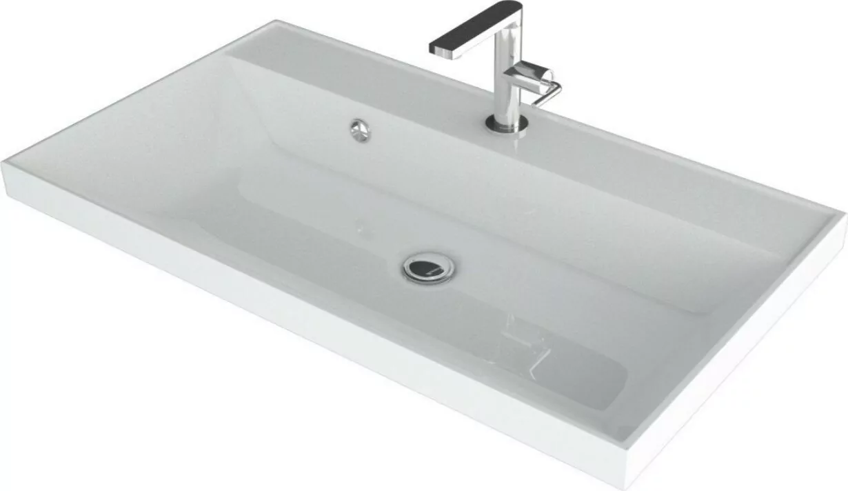 Тумба напольная Vod-ok Орландо 80 с раковиной Classica 80, черная от магазина Vanna-Vanna.ru!